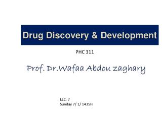 Drug Discovery &amp; Development