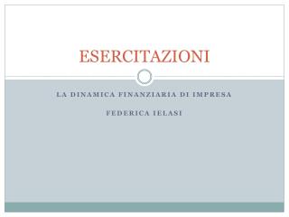 ESERCITAZIONI