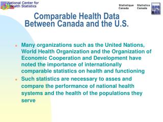 Comparable Health Data Between Canada and the U.S.