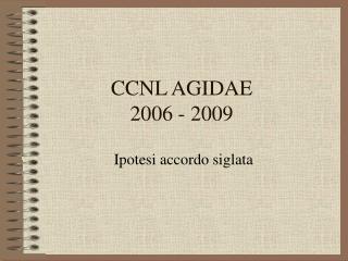 CCNL AGIDAE 2006 - 2009
