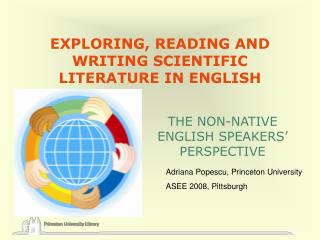 EXPLORING, READING AND WRITING SCIENTIFIC LITERATURE IN ENGLISH