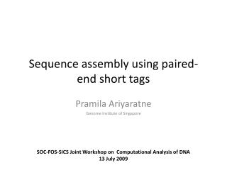 Sequence assembly using paired-end short tags