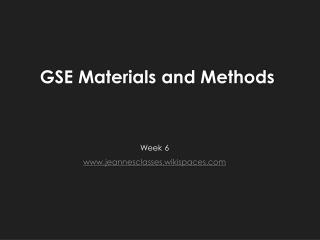 GSE Materials and Methods