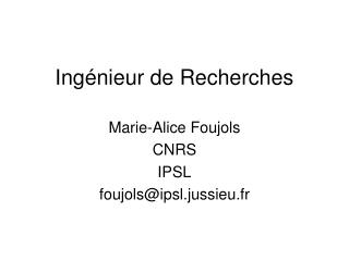 IngÃ©nieur de Recherches