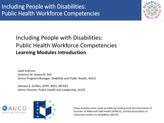 Including People with Disabilities: Public Health Workforce Competencies