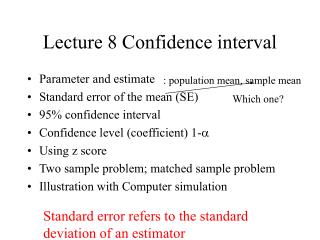 Lecture 8 Confidence interval