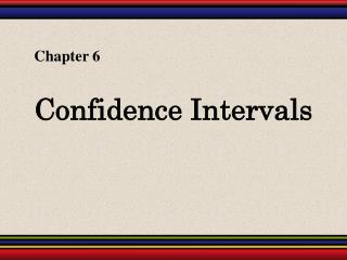 Confidence Intervals