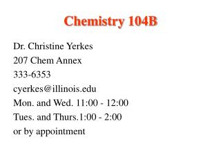 Chemistry 104B