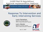 Response To Intervention and Early Intervening Services