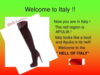 Welcome to Italy !!