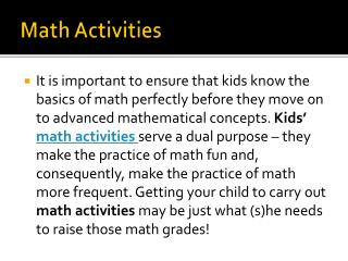 Math Activities