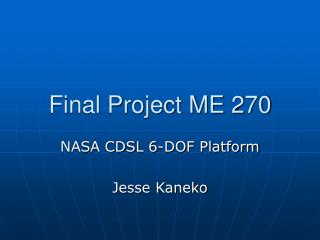 Final Project ME 270