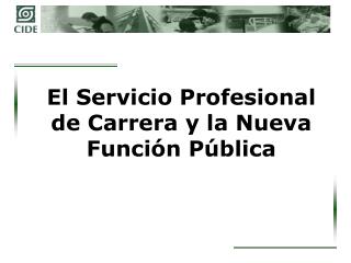 El Servicio Profesional de Carrera y la Nueva Función Pública