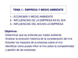 TEMA 1.- EMPRESA Y MEDIO AMBIENTE