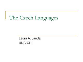 The Czech Languages