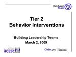 Tier 2 Behavior Interventions