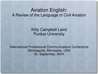 Aviation English: A Review of the Language of Civil Aviation