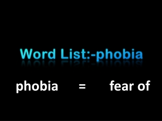 Word List:-phobia