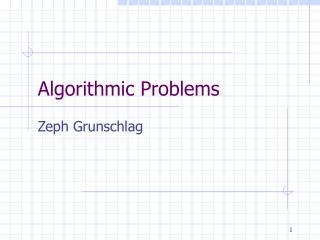 Algorithmic Problems