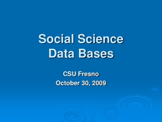 Social Science Data Bases