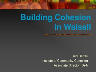 Building Cohesion in Walsall