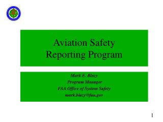 Aviation Safety Reporting Program