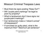 Missouri Criminal Trespass Laws