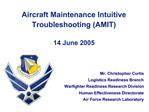 Aircraft Maintenance Intuitive Troubleshooting AMIT 14 June 2005