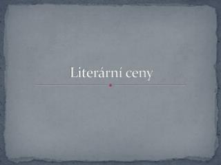 LiterÃ¡rnÃ­ ceny