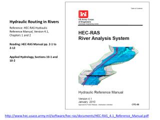 Hydraulic Routing in Rivers