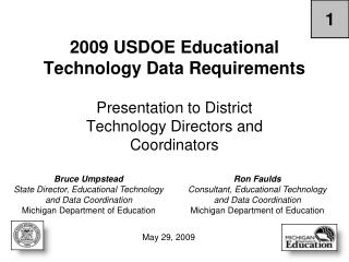 2009 USDOE Educational Technology Data Requirements