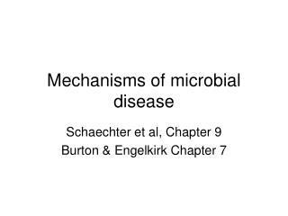 Mechanisms of microbial disease