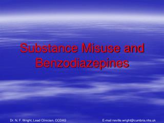 Substance Misuse and Benzodiazepines