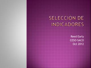 SelecciÃ³n de Indicadores