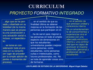 CURRICULUM