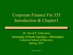 Corporate Finance Fin 335 Introduction Chapter1