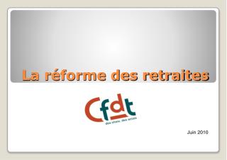 La rÃ©forme des retraites