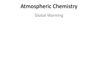 Atmospheric Chemistry