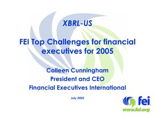 XBRL-US FEI Top Challenges for financial executives for 2005