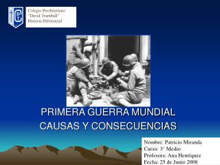 PRIMERA GUERRA MUNDIAL CAUSAS Y CONSECUENCIAS