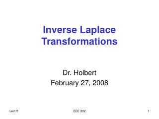 Inverse Laplace Transformations