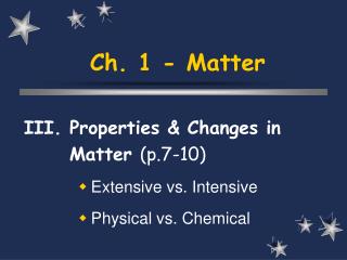 Ch. 1 - Matter