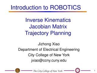 Inverse Kinematics Jacobian Matrix Trajectory Planning