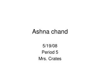 Ashna chand