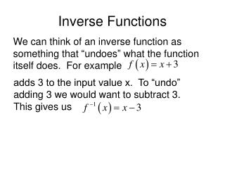 Inverse Functions