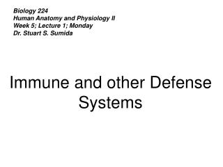 Biology 224 Human Anatomy and Physiology II Week 5; Lecture 1; Monday Dr. Stuart S. Sumida