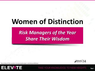 Women of Distinction