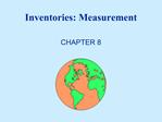 Inventories: Measurement