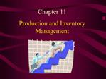 Production and Inventory Management