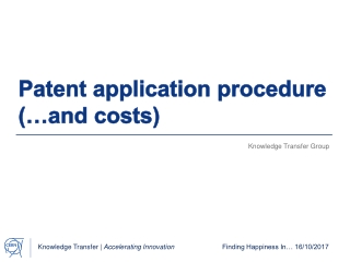 Patent application procedure (…and costs)